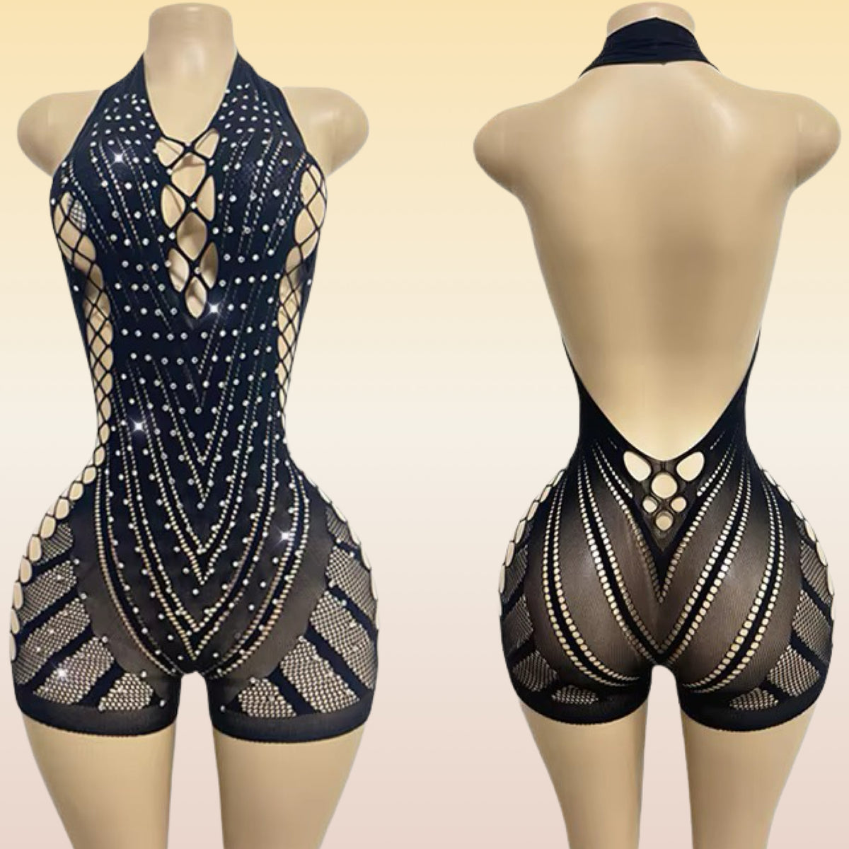 Mesh One Piece Shorts Body Stocking