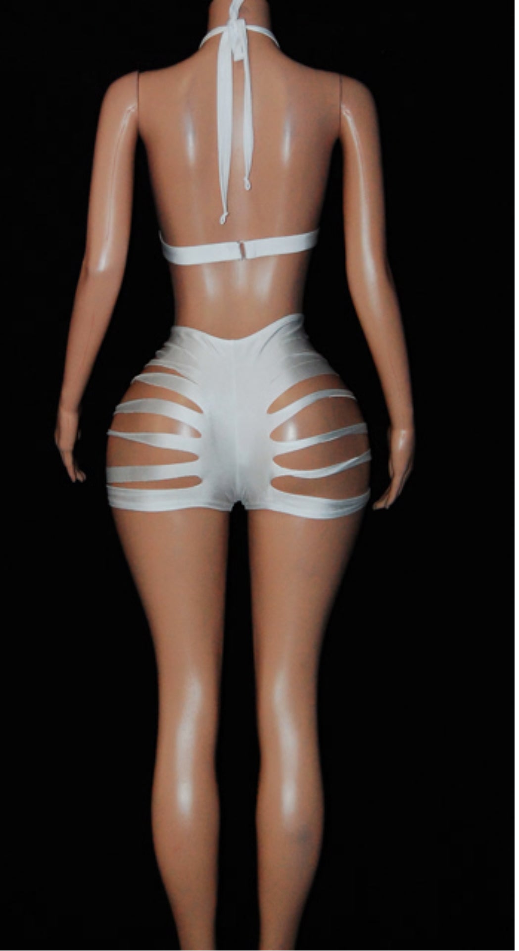 White Laser Cut Short Set