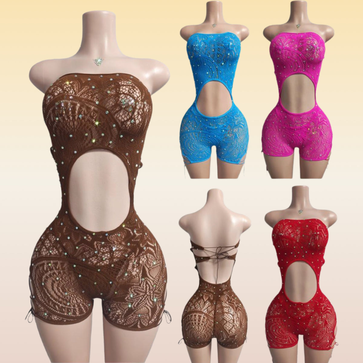 Open Torso Sleeveless One Piece