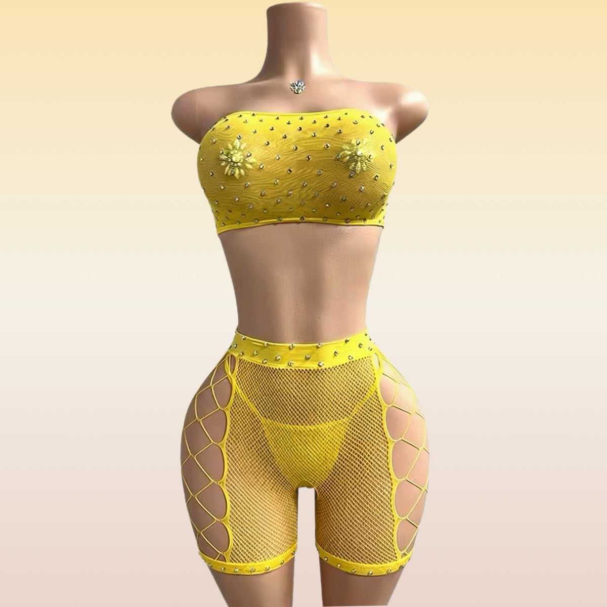 Halter Top Three Piece Short Set