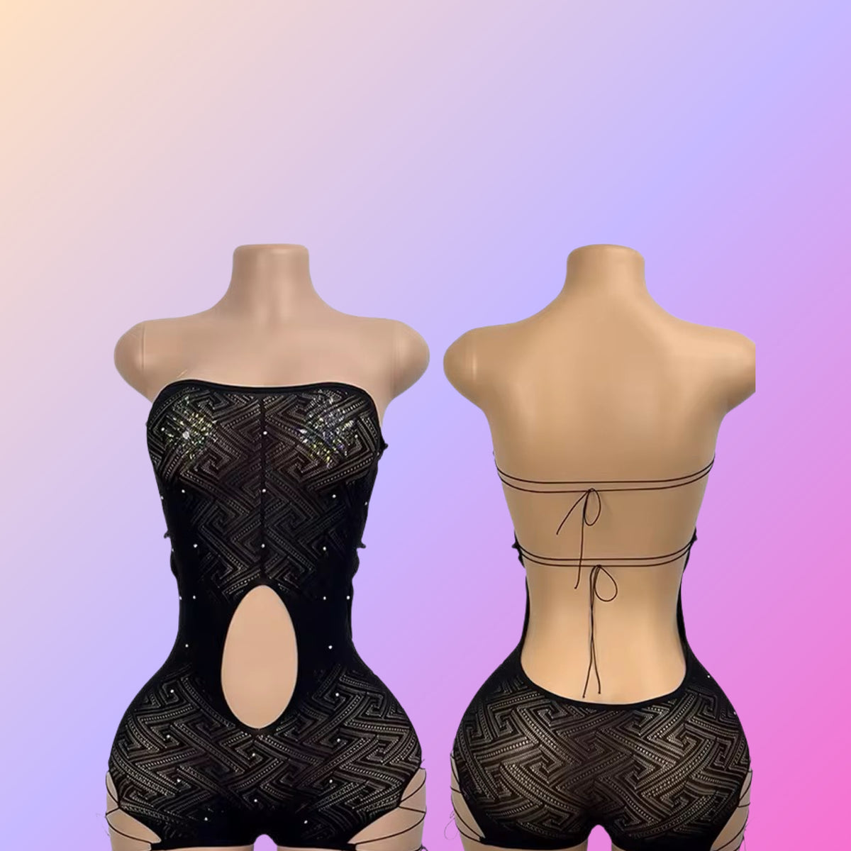 Strapless one piece short set