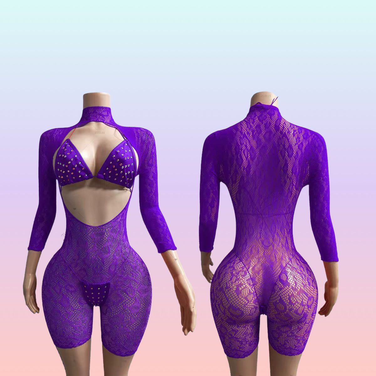 Three piece long sleeve short set